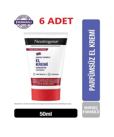 Neutrogena Norwegian Formula Hand Cream Unscented 50 ml 6 PCS