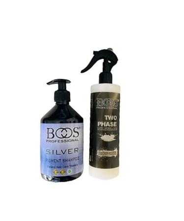 PRO BOOS PROFESSIONAL Silver Shampoo 500 ml + Two Phase Milkshake Blow Dry Water 400 ml