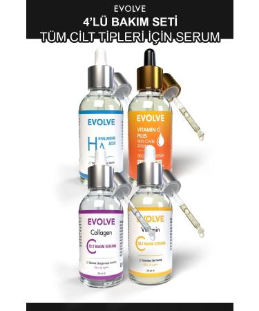 evolve Collagen Vitamin C Hyaluronic Acid and Anti-Dark Spot Quadruple Care Serum Set - Buy Online on GoSupps.com
