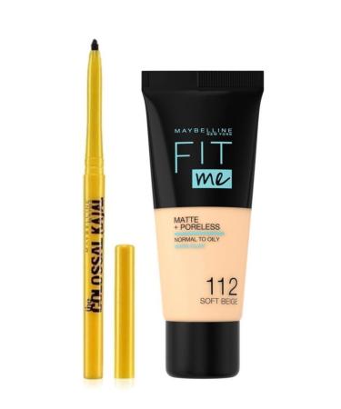 Maybelline New York Fit Me Matte+Poreless Foundation 112 Eye Pencil Set