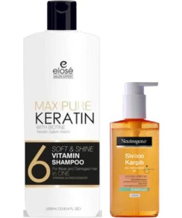 Elose Keratin Essence Care Shampoo 1000 ml and Anti-Acne Facial Cleansing Gel 200 ml