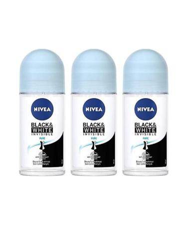 NIVEA Invisible For Black & White Pure 50 ml 3 Roll-on