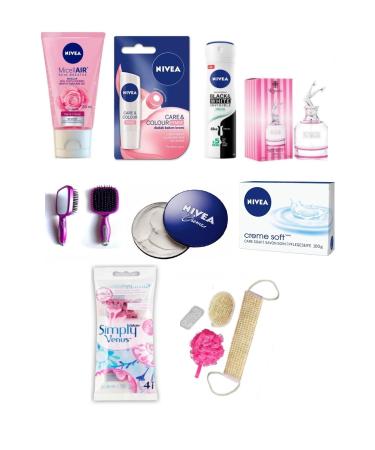 NIVEA Bride Engagement Promise Dowry Bundle Set Bath Loofah Set Boxless Bride Set Women Care Set 9 Pieces