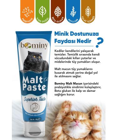 bominy pet Cat Malt Paste Hairball Prevention Multipaste Laurine 13 Vitamin Cat Vitamin 100 gr - Buy Online on GoSupps.com