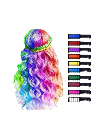 Duffa Hair Chalk 10 Pieces Hair Chalk with Handle Hair Coloring Chalk 10 Pieces
