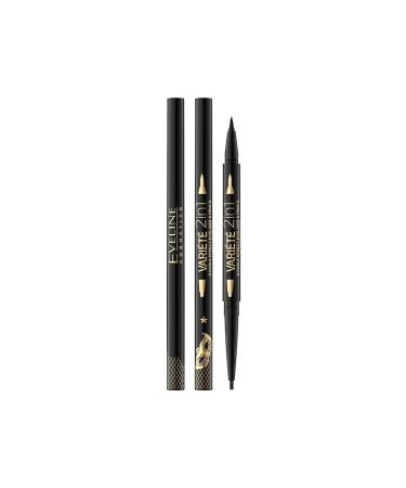 Eveline Cosmetics EYELINER VARIETE DOUBLE EFFECT 2IN1 ULTRA BLACK
