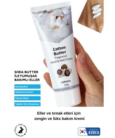 Aspasia Shea Butter Cotton Essence Moisturizing Korean Hand & Nail Care Cream 100g