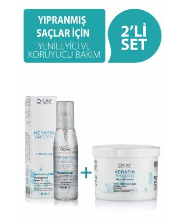 OKAYPROFESSIONNEL Keratin Smooth Mask 500 Ml + Care Oil 125 Ml