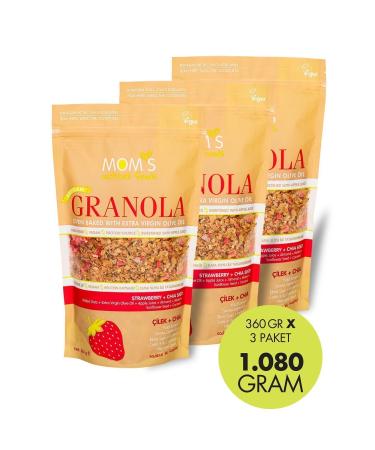 Mom's Natural Foods 3-PACK STRAWBERRY-CHIA GRANOLA 360 G