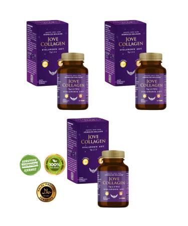 Jove Collagen 180 Tablets Type 1-2-3 Hydrolyzed Collagen Vitamin C Vitamin D Hyaluronic Acid - Set of 3