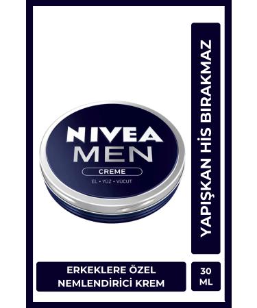 NIVEA MEN Men's Creme 30ml Intensive Moisturizer Does Not Leave a Greasy or Sticky Feeling Absorbs Quickly Hand Body Face