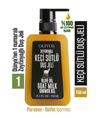 Olivos 0 Natural Goat Milk and Olive Oil Bath and Shower Gel Dry Skin Moisturizer and Nourishing 750 ml