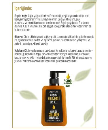 Olivos Natural Olive Oil Collagen Bath and Shower Gel Olive Oil Nourishing Skin Moisturizer 3 PCS 750ML - Buy Online on GoSupps.com