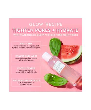GLOW RECIPE Watermelon Glow PHA + BHA Pore-Tight Toner 150 Ml Tonic - Buy Online on GoSupps.com