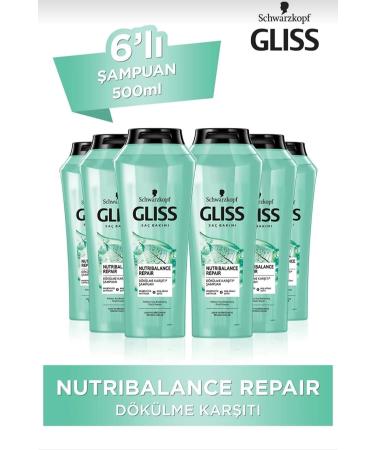 Gliss Nutribalance Repair Anti-Hair Loss Shampoo 500 ml X6