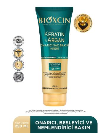 Bioxcin Keratin & Argan Repairing Hair Care Cream 250 ml - Damaged and Sensitive Hair 5-pack