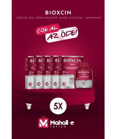 Bioxcin Forte Shampoo 300 Ml Intensive Anti-Loss Herbal Shampoo 5 Pack