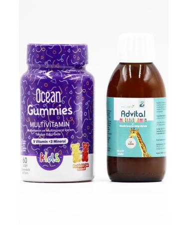 Ocean Gummies Multivitamin Kids - 60 Gel Tablets Advital L+ Arginine 150ml Syrup