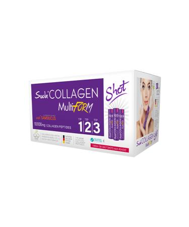 Water Collagen MultiForm Sambacus Flavored Collagen 40mlx30 Shot 10000 mg Collagen Peptide Type1 - Type2 - Type3