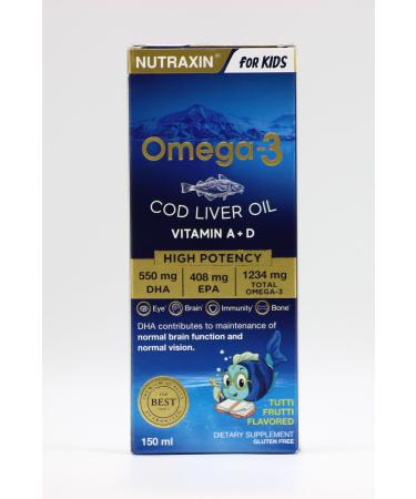Nutraxin Kids Omega-3 Mixed Fruit Fish Oil D3 Vitamin Spray 30ml | 200 Puffs - Buy Online on GoSupps.com