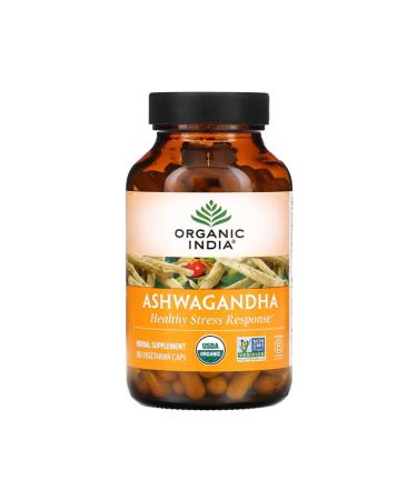 Now Organic India Ashwagan 180 Vegetarian Capsules