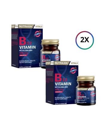 Nutraxin B12 Vitamin 60 Tablets Food Supplement.(X2) '&' (1X100ML face cleansing gel) set1435