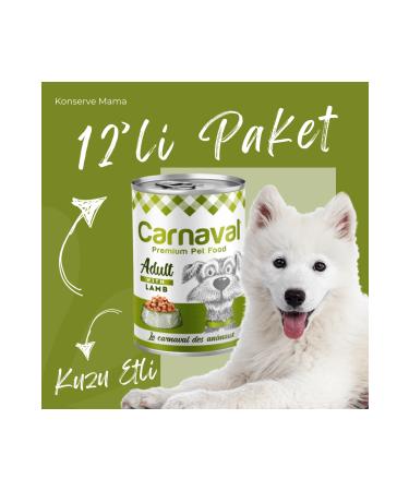 Carnaval Premium Adult Dog Canned Lamb Meat 400 gr X 12 Pieces