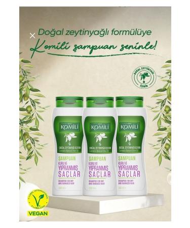 Komili vegan basic care shampoo for dry and damaged hair set of 3 3x500 ml - Buy Online on GoSupps.com