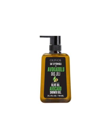 Olivos Natural Avocado and Olive Oil Bath and Shower Gel Dry Skin Moisturizer and Nourishing 750 Ml