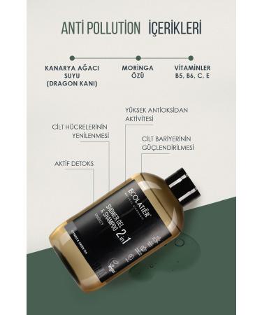 ECOLATIER Set of 2 Men's Hair and Body Shampoo 2 in 1 Energy Anti-Stress - Natural 600 ml X 2 - Buy Online on GoSupps.com