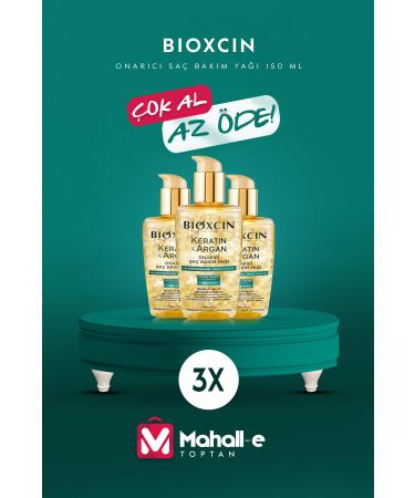 Bioxcin Keratin Argan Nourishing Repairing Hair Care Oil 150 ml - Damaged and Sensitive Hair 3-pack