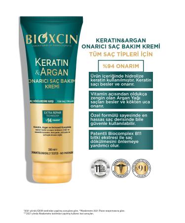 Bioxcin Keratin & Argan Repairing Hair Care Cream 250 ml - Damaged and Sensitive Hair 5-pack - Buy Online on GoSupps.com