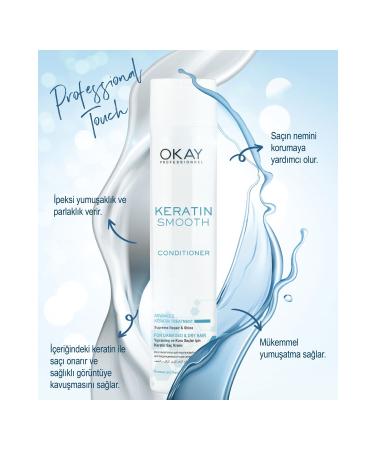 OKAYPROFESSIONNEL KERATIN SMOOTH Conditioner 300ml (Regenerating and Protective Care for Damaged Hair) - Buy Online on GoSupps.com