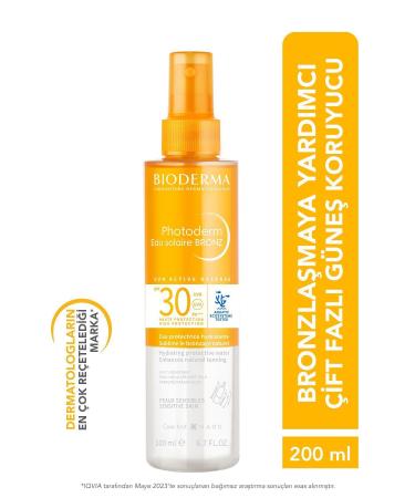 Bioderma PHOTODERM BRONZE SUN PROTECTIVE WATER SPF30 SUN CREAM FACE BODY HAIR 200 ML PSSN3999