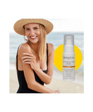 DERMATONE Uvb & Uva Sun Protection Cream 50 Spf | Water Based High Protection Sun Cream | Hyaluronic Acid - Buy Online on GoSupps.com