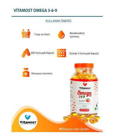 Vitamost Omega 369 (omega3 Fish Oil Fish Oil) 1330 Mg 200 Softgels - Buy Online on GoSupps.com