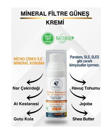 BERRALINA NATURAL CARE PRODUCTS Sunscreen Face and Body Cream Mineral Filter Spf50*