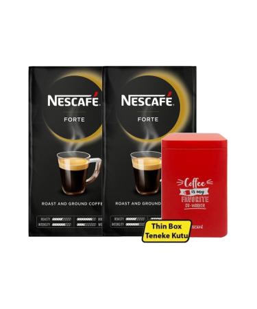 Nescafe Forte Ground Filter Coffee 500 Gr 2 Pieces + Metal Storage Box