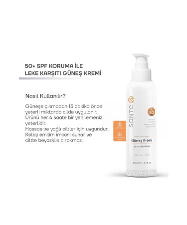 SantePlus Oil-Free Anti-Stain Water-Based 50 Spf High Protection Oil-Free Sun Cream 125 Ml - Buy Online on GoSupps.com