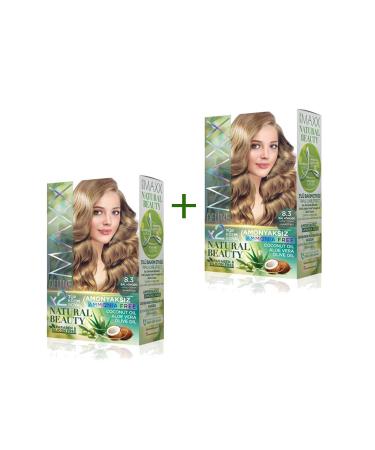 Skygo 2 Pack Natural Beauty Ammonia Free Hair Dye 8.3 Honey Foam