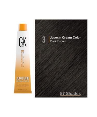 GK HAIR Juvexin Cream Color Gkhair Hair Dye 100 ml 3 Dark Brown - Buy Online on GoSupps.com