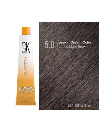 GK HAIR Juvexin Cream Color Gkhair Hair Dye 100 ml 5.0 Intense Light Brown - Buy Online on GoSupps.com