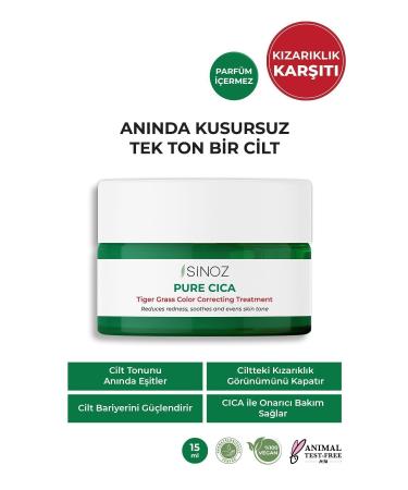 Sinoz Pure Cica Tiger Grass Tone Equalizing Intensive Repairing Soothing Anti-Redness Face Cream 15 ml