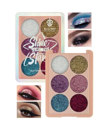 ROWENAROSE 6 Glitter Eyeshadow Palette Festival Colors - Buy Online on GoSupps.com