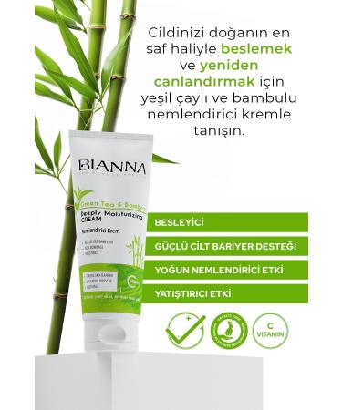 Bianna Moisturizing Green Tea and Bamboo Extract Moisturizing Cream 200ml - Buy Online on GoSupps.com