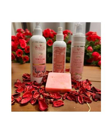 rosecity Natural Rose Cure Facial Cleansing Milk-Firming and Revitalizing Tonic-Makeup Cleansing Foam