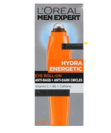 L'Oreal Paris Men Expert Hydra Energetic Anti-Fatigue Eye Care Cream Roll-on With Vitamin C 10 ml - Buy Online on GoSupps.com