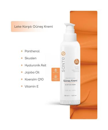 SantePlus Oil-Free Anti-Stain Water-Based 50 Spf High Protection Oil-Free Sun Cream 125 Ml - Buy Online on GoSupps.com