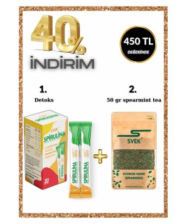 Svek Spearmint Tea (50 GR) & Spirulina Complex Boost Powder Detox (20*8 GR) Introduction Package