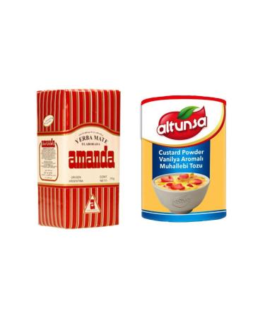 Amanda Mate tea 250gr + Custard Powder Vanilla Flavored Custard Powder 250gr
